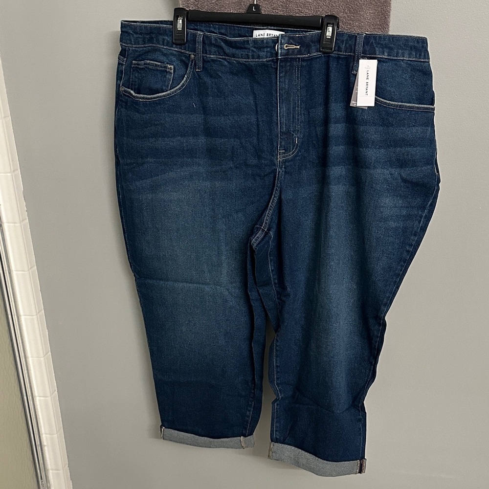 Lane Bryant Dark Blue Denim Capris